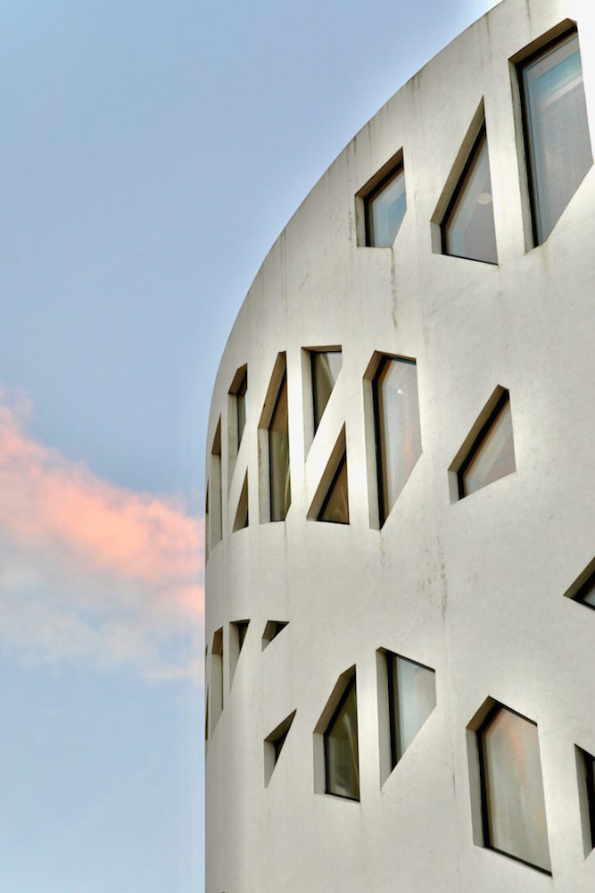 White building in the Faena District, Miami at Faena Bazaar.