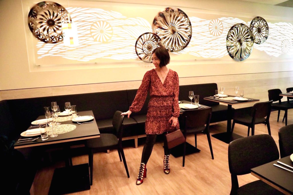 Inside a New York City restaurant.