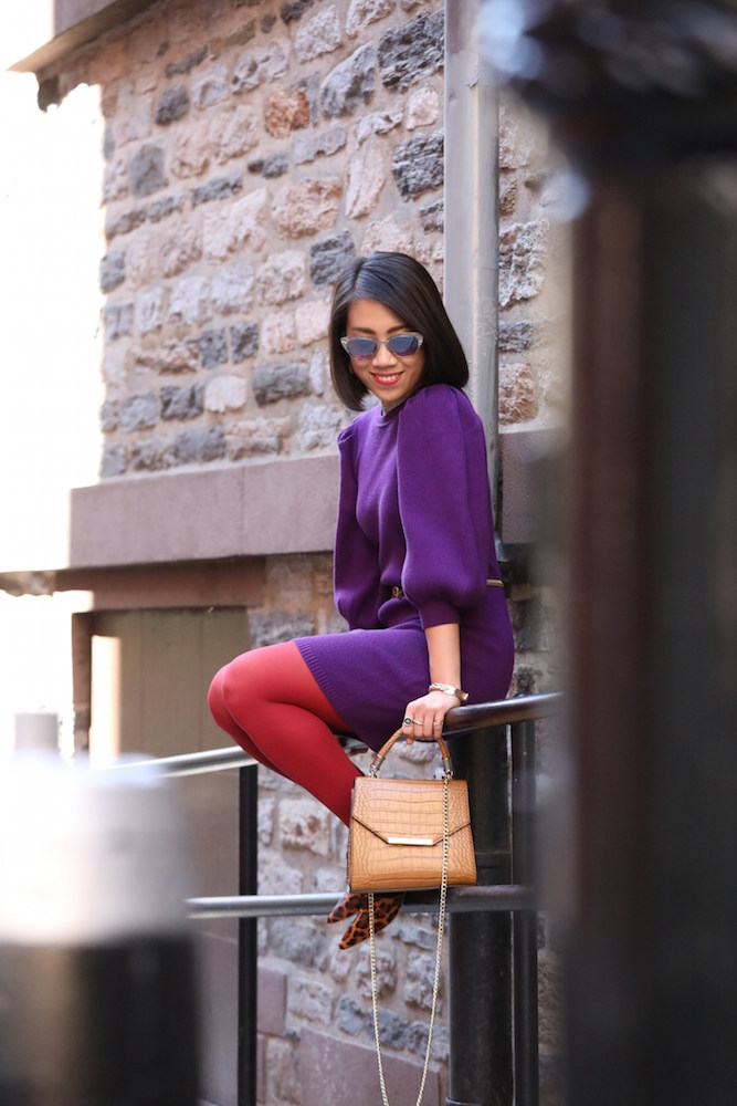 National Legwear Day with red tights in New York City.