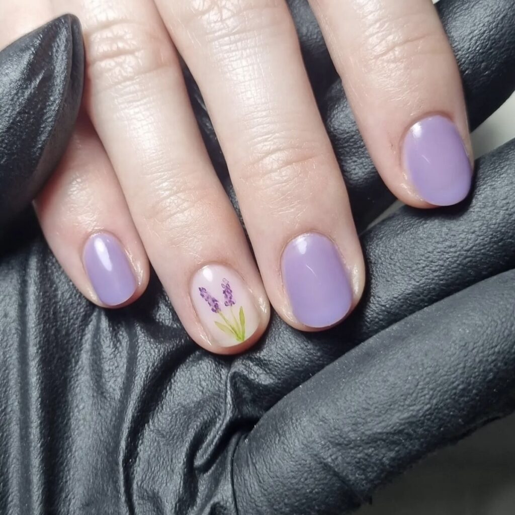 lavender nail design