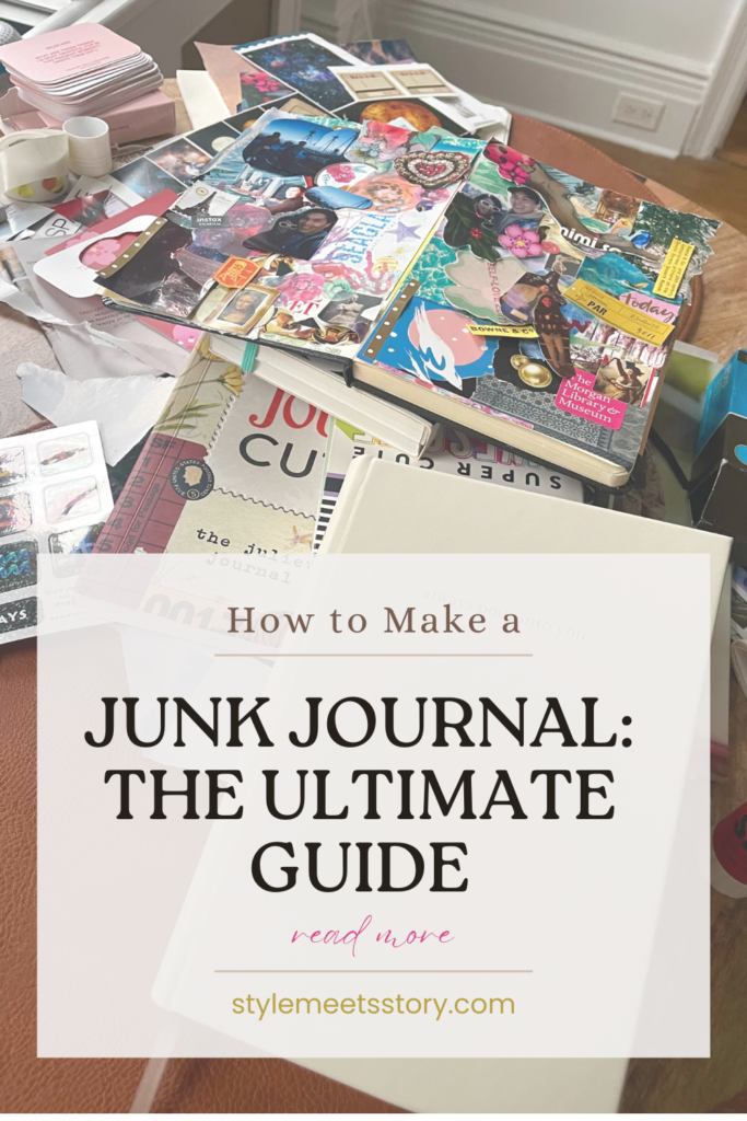 Pinterest pin with notebooks in the background and text that reads Junk Journal: The Ultimate Guide