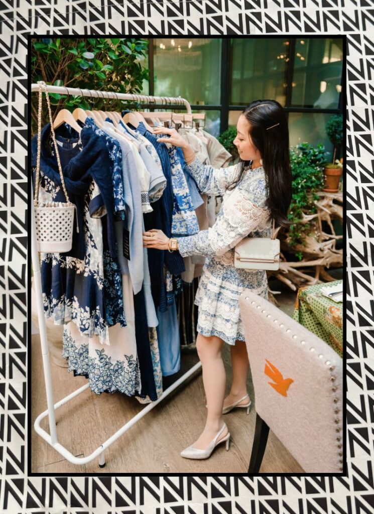Shopper looking through clothing rack during Nordstrom Anniversary Sale 2026