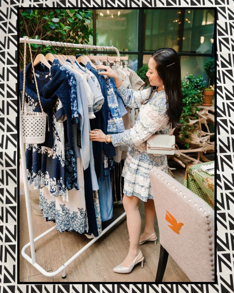 Shopper looking through clothing rack during Nordstrom Anniversary Sale 2025