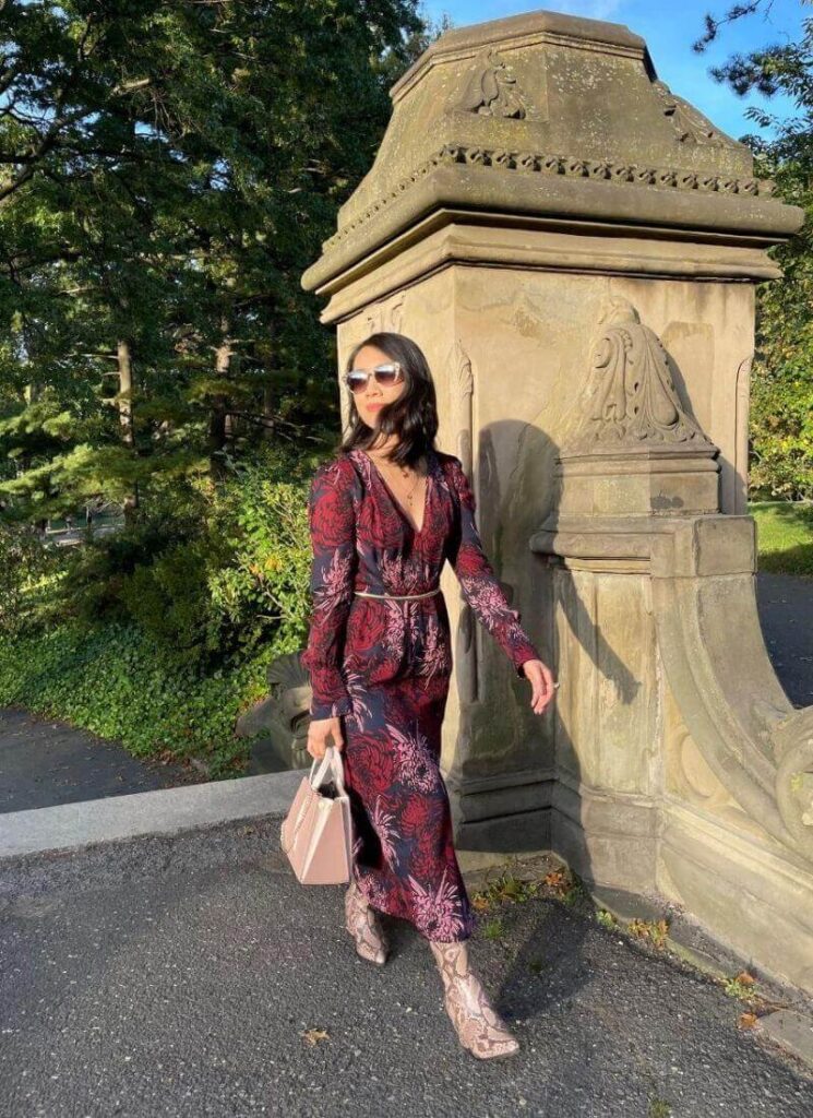 Walking through Central Park during autumn