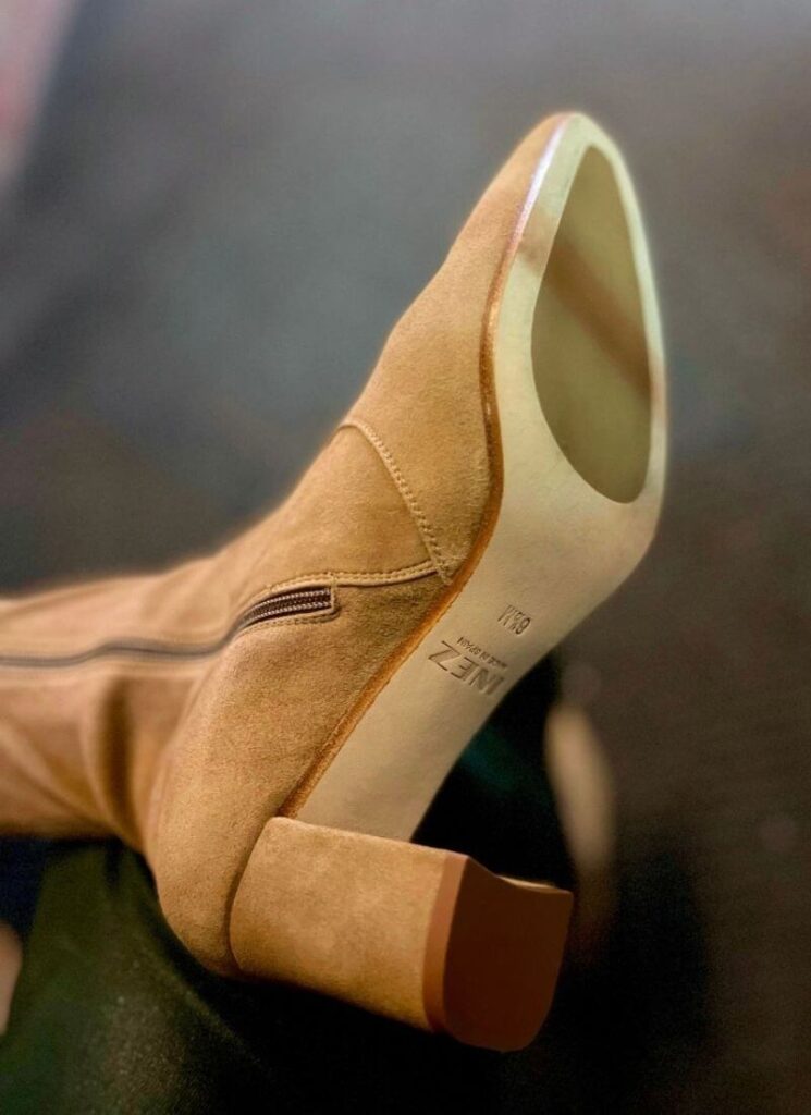 Close up of the sole of INEZ boots in the Paz 70 style