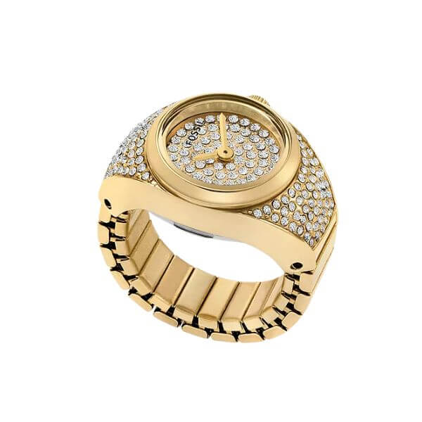 A crystal embellished watch ring, fitting as a small holiday gift