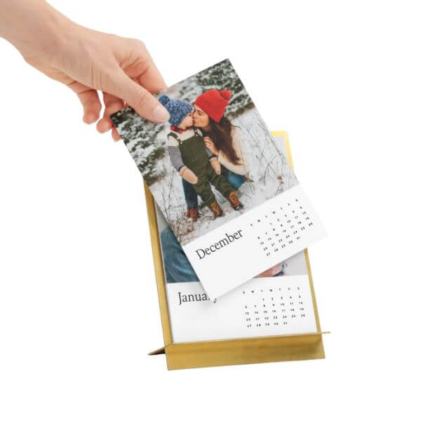 A gold calendar that makes a personal gift