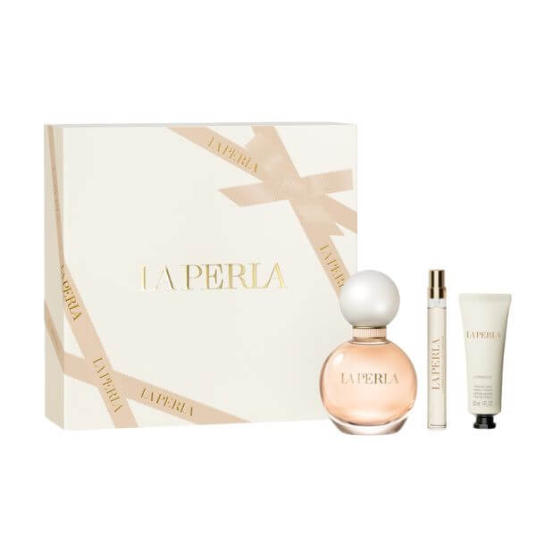 La Perla fragrance beauty gift set on a white background