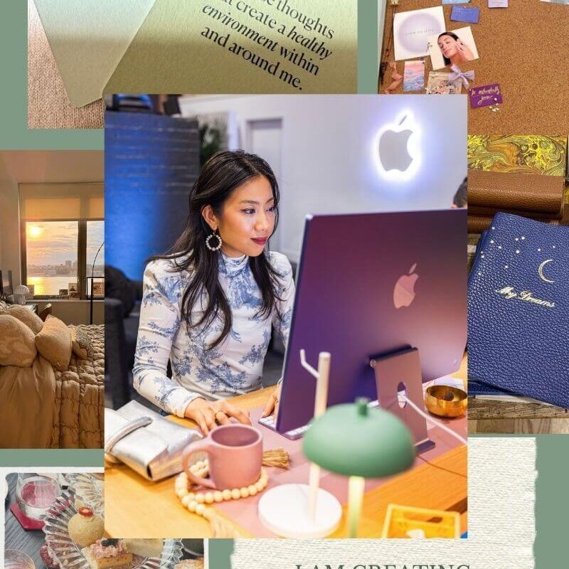 Colorful collage of vision board ideas