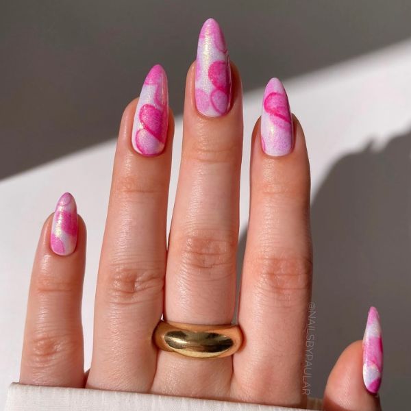 long pink nail designs