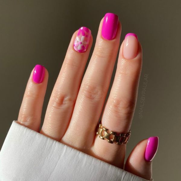 pink nail designs simple