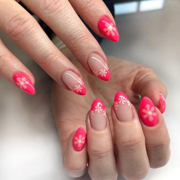short pink nail designs