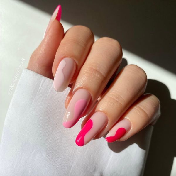 white pink nail designs