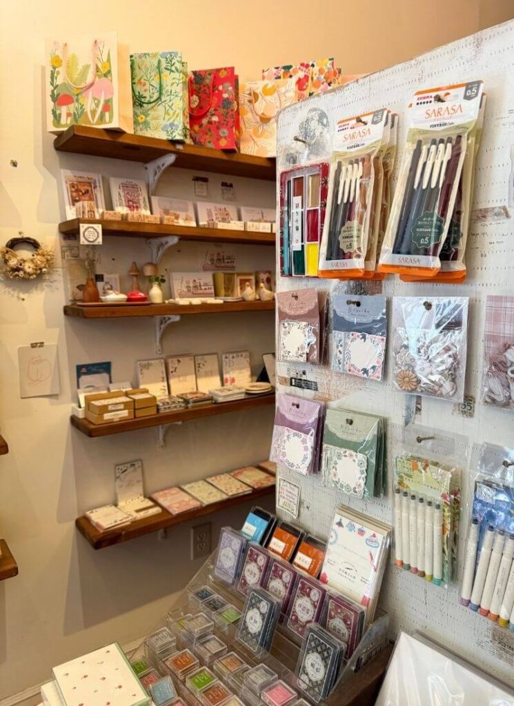 A art store with scrap journal materials on display