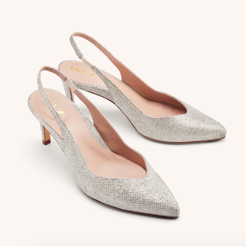 INEZ Mia mid-heel slingbacks on a white background.