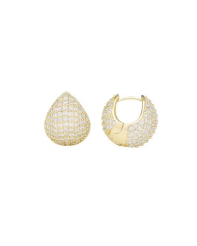 Melinda Maria Jewelry Norah Pavé earrings with 18k gold plated over brass and 306 pavé simulated diamonds
